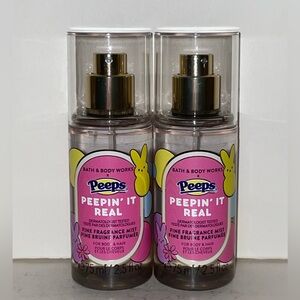 Bath & Body Works 2x Peeps Peepin It Real Fragrance Mist 2.5oz Travel Size New